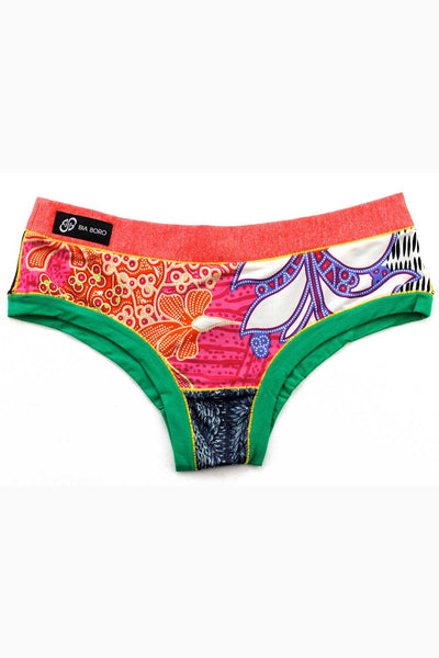 Bamboo Salmon/Green Bootyshort / Swim Bottom