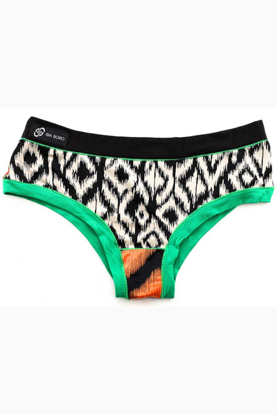 Bamboo Solid-Black/Green Bamboo Bootyshort / Swim Bottom