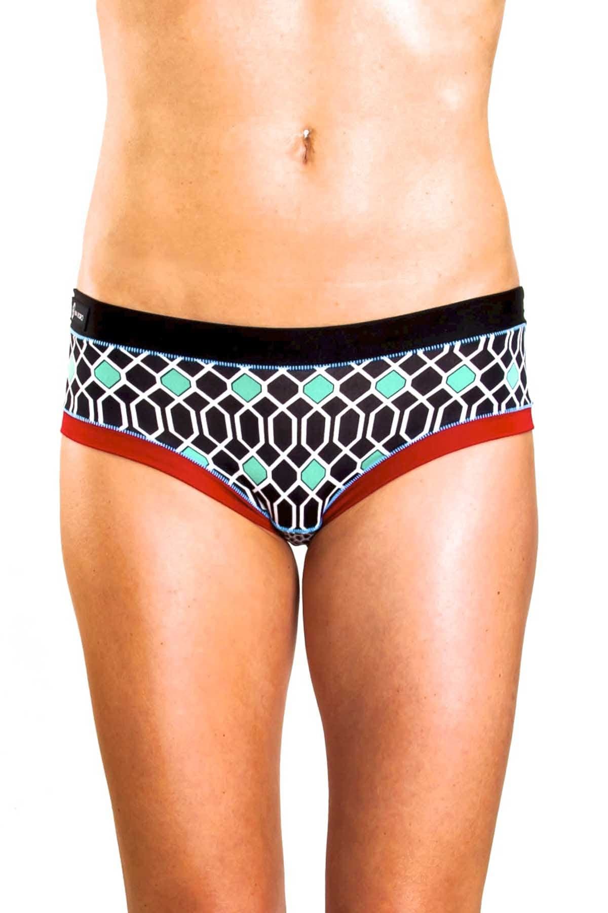 Bamboo Solid-Black/Red Bootyshort / Swim Bottom