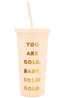 Ban.do Cream/Gold 'You Are Gold' 20oz Tumbler thumbnail 1