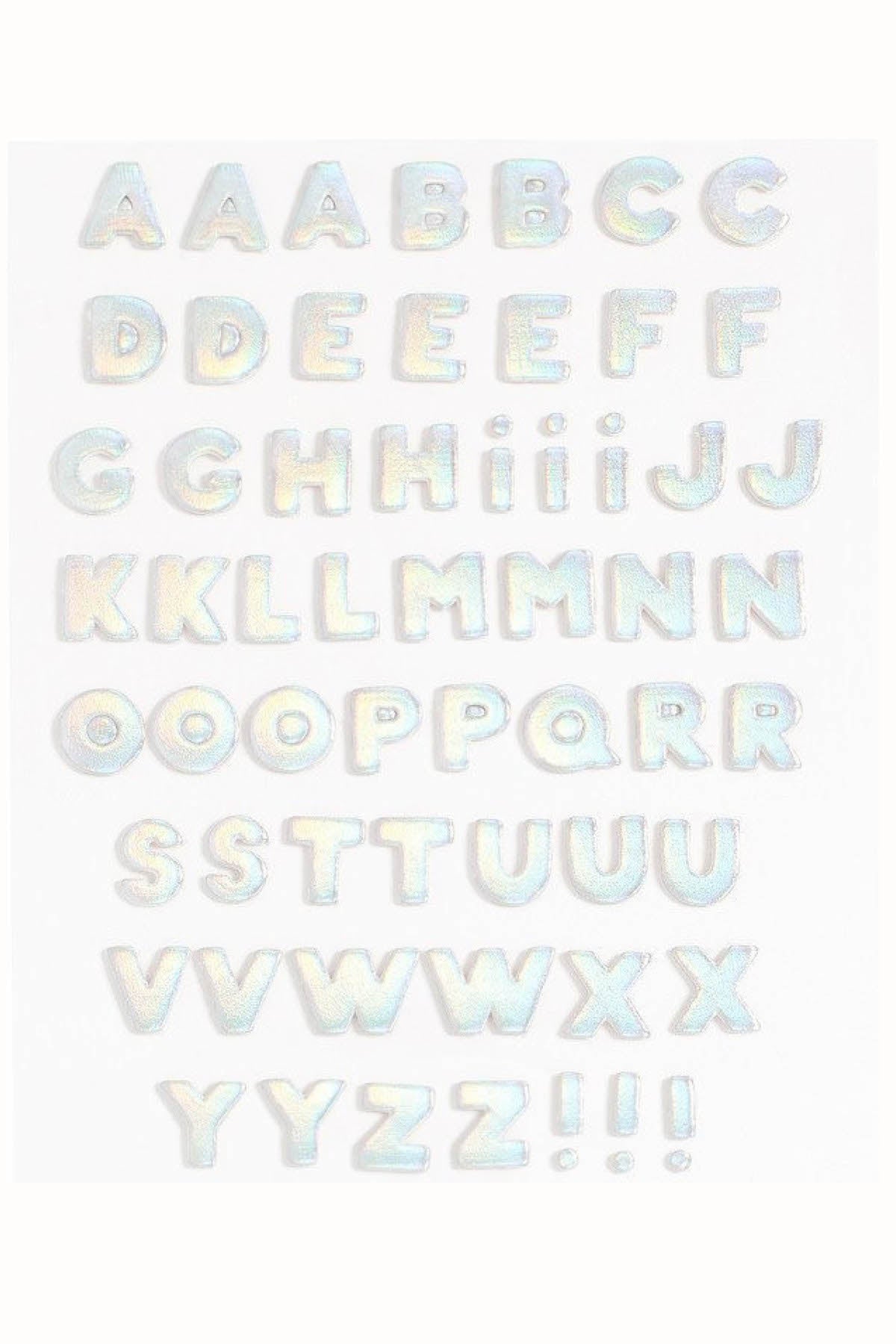 Ban.do Holographic Alphabet Leatherette Plushie Stickers