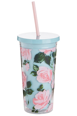Ban.do Light-Blue/Pink Rose-Parade 20oz Tumbler thumbnail 3
