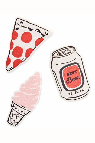 Ban.do Party Food 3pk Leatherette Plushie Stickers