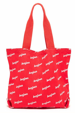 Ban.do Red Bonjour Canvas Tote thumbnail 1