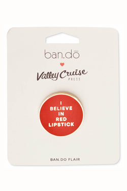 Ban.do Red Lipstick Enamel Pin thumbnail 2