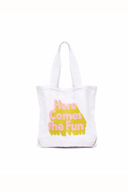 Ban.do White Here Comes The Fun Canvas Tote thumbnail 2