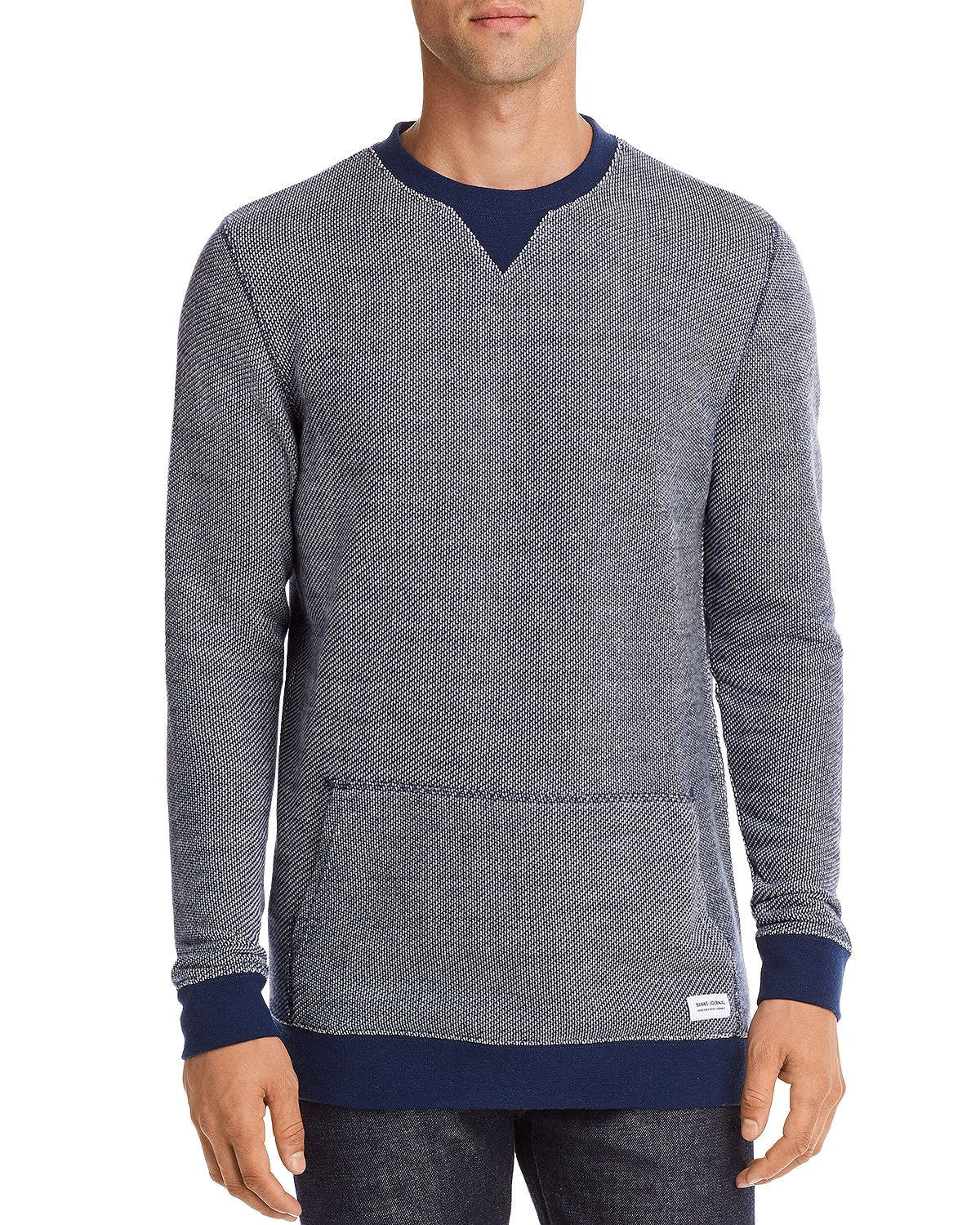 Banks Journal Color-block Birdseye-knit Sweater Dirty Denim