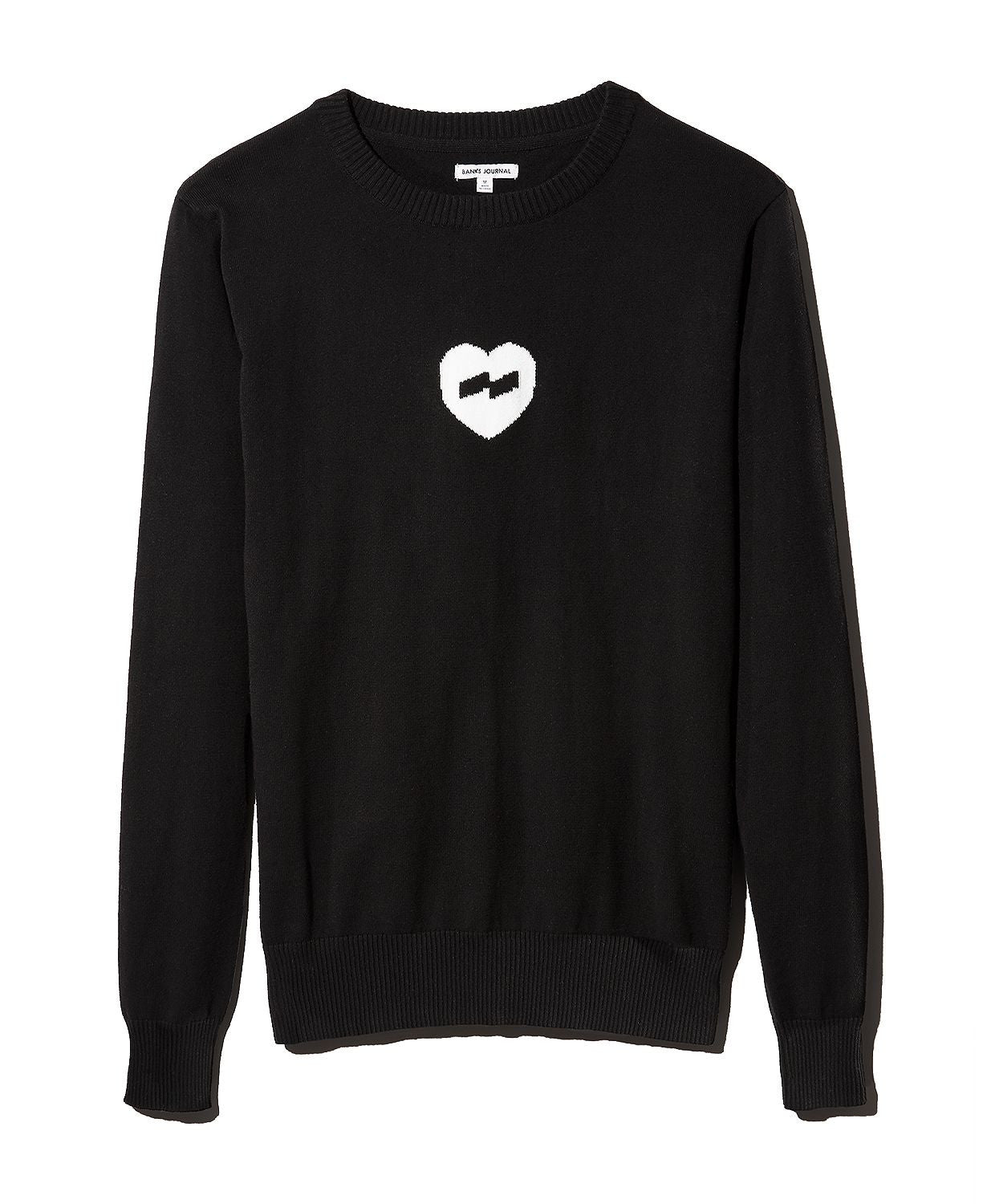 Banks Journal Heart Instarsia Sweater Dirty Black