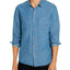 Banks Journal Shadow Chambray Slim Fit Shirt Stone Blue