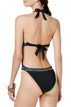 Bar III Black 'Be Weave It' Monokini Swimsuit thumbnail 3