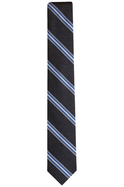Bar III Black/Blue Corby Stripe Skinny Tie thumbnail 2