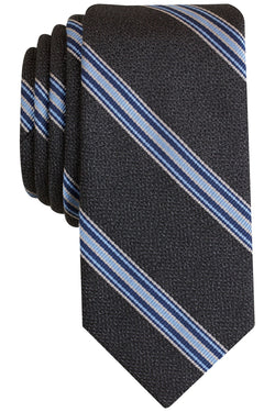 Bar III Black/Blue Corby Stripe Skinny Tie thumbnail 1
