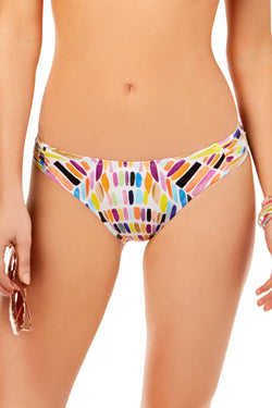 Bar III Kalediscope Printed Side Cinch Hipster Bikini Bottom in Multicolor thumbnail 3