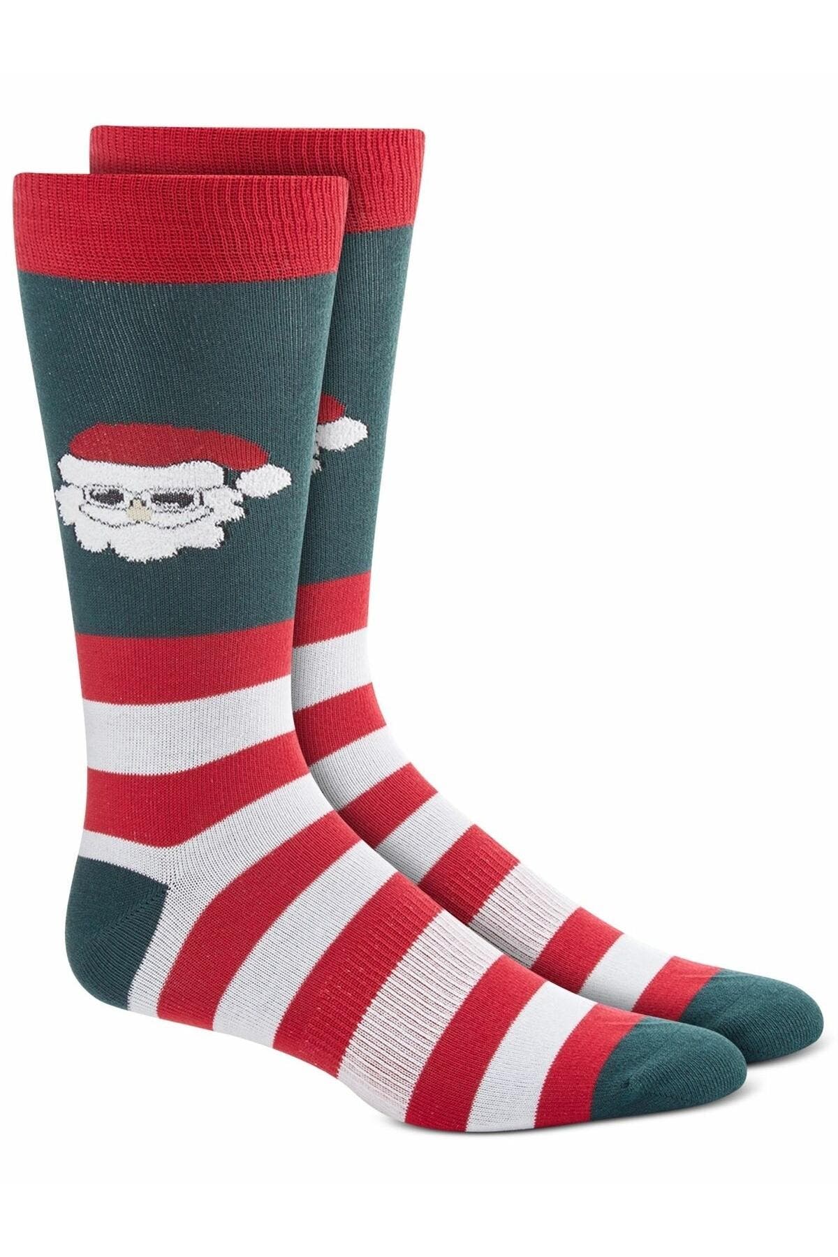 Bar III Santa Stripe Crew Sock