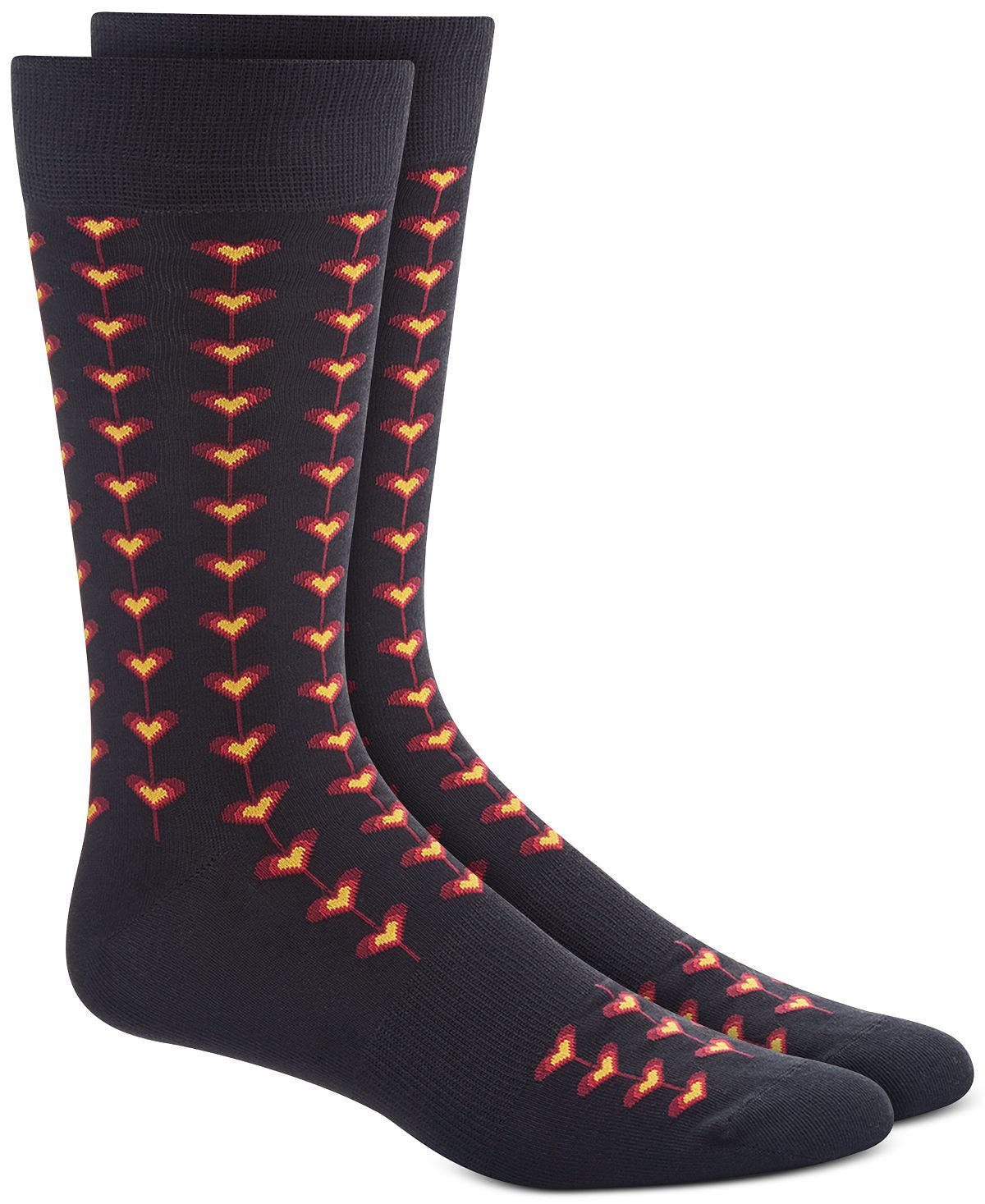 Bar Iii Black Tiled Heart Socks Black