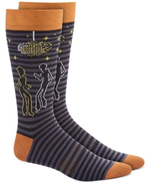 Bar Iii Men's Black Disco Party Socks