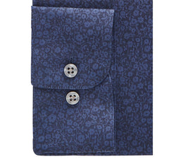Bar Iii Organic Cotton Floral Jacquard Slim Fit Dress Shirt Navy thumbnail 2