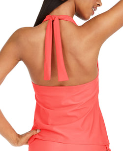 Bar Iii Ring Banded Halter Tankini Top Passion Pink thumbnail 2