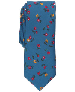 Bar Iii Skinny Floral Tie Teal thumbnail 1
