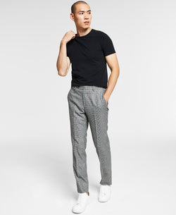 Bar Iii Skinny-fit Plaid Suit Pants Black/white thumbnail 1