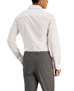 Bar Iii Slim Fit Flamingo-print Dress Shirt White Pink thumbnail 2