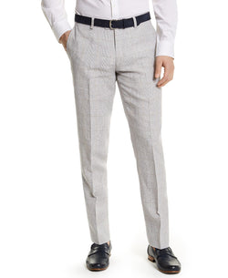 Bar Iii Slim-fit Gray Plaid Linen Suit Separate Pants Grey Plaid thumbnail 1