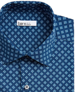 Bar Iii Slim-fit Medallion-print Dress Shirt Navy White thumbnail 2
