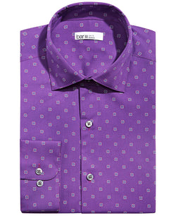 Bar Iii Slim-fit Medallion-print Dress Shirt Purple Teal thumbnail 1