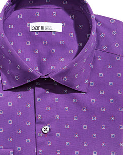 Bar Iii Slim-fit Medallion-print Dress Shirt Purple Teal thumbnail 2