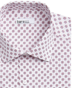 Bar Iii Slim-fit Medallion-print Dress Shirt White Pink thumbnail 2