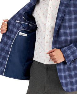 Bar Iii Slim-fit Patterned Blazer Grey/Blue thumbnail 3