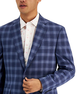 Bar Iii Slim-fit Patterned Blazer Grey/Blue thumbnail 4
