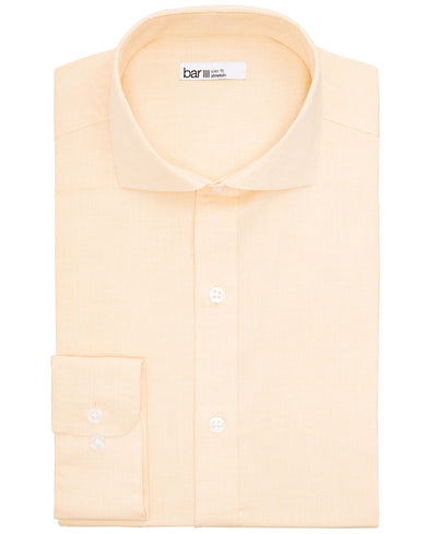 Bar Iii Slim-fit Performance Stretch Solid Dress Shirt Yellow