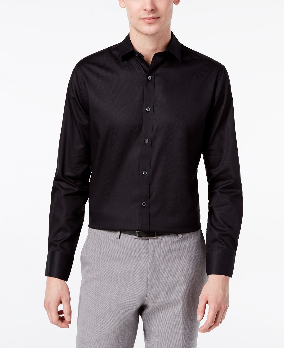 ARTURO Slim Fit Black Dress Shirt (4X to 6X) main image 1