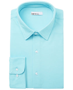Bar Iii Slim-fit Stretch Knits Solid Dress Shirt Teal thumbnail 1