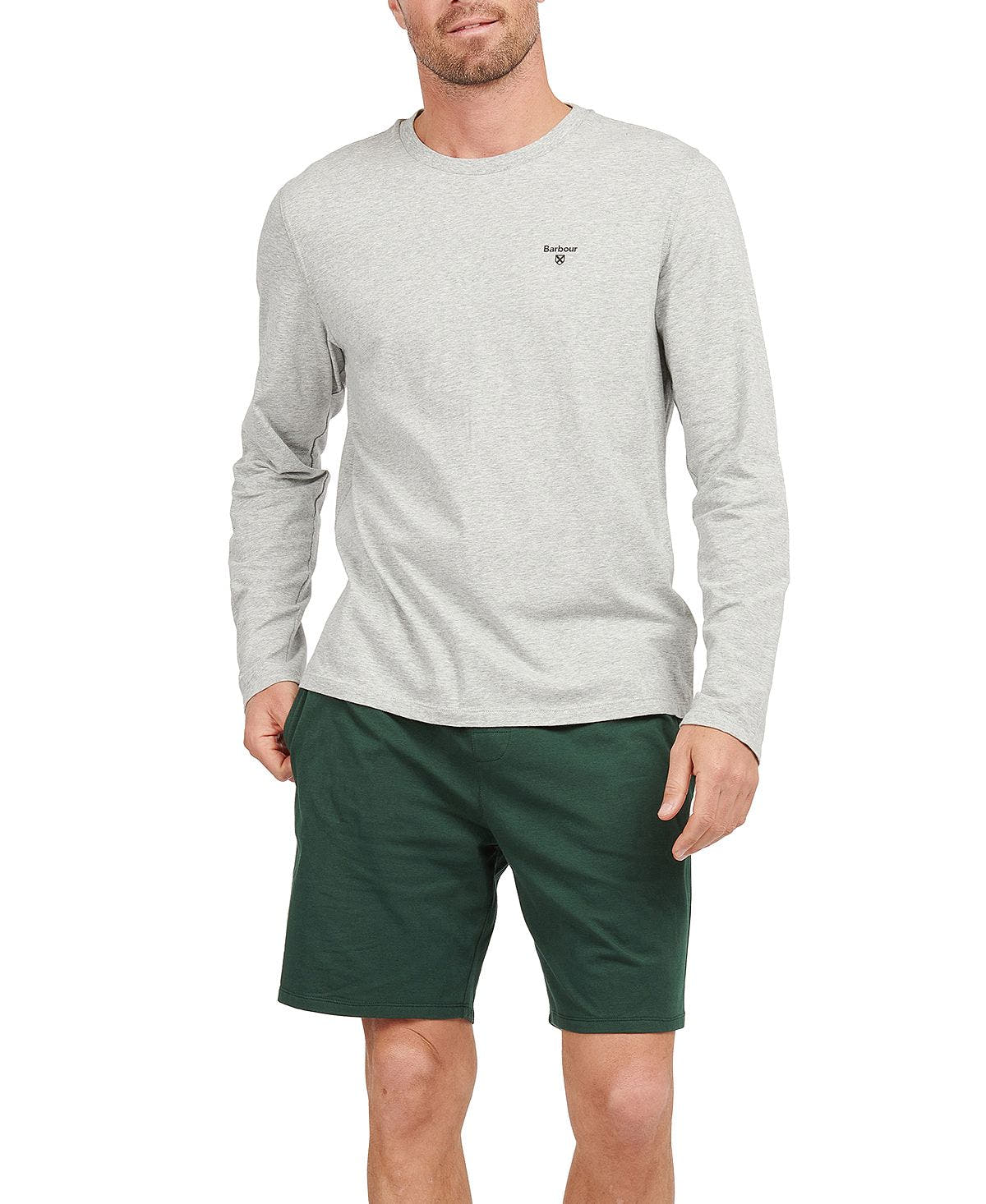 Barbour Sheldon Long-sleeve Sleep T-shirt Grey Marl