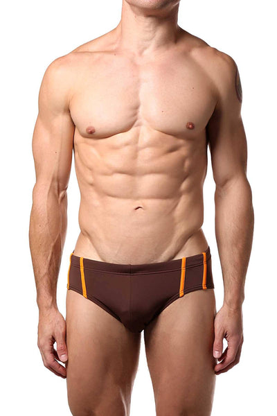 Baskit Brown-Stone Contrast Swim Bikini