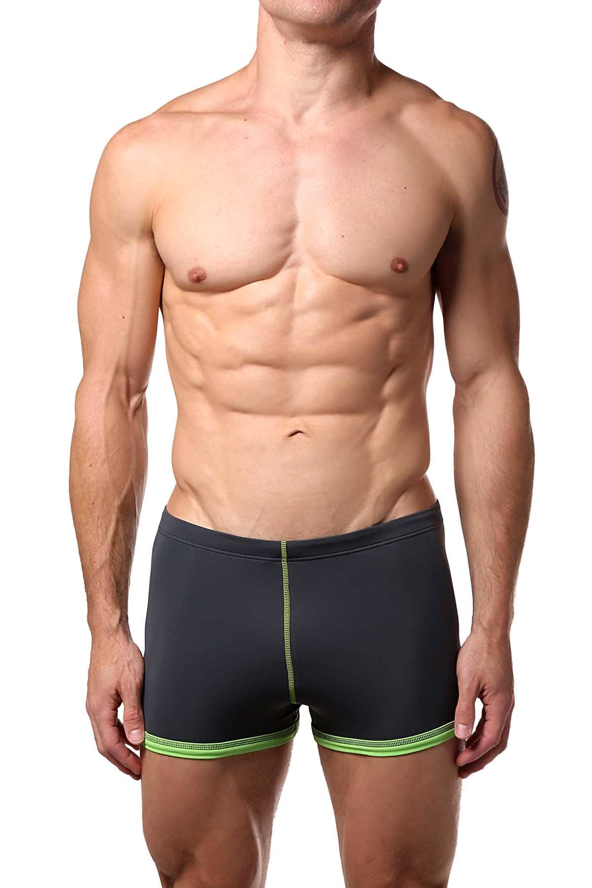 Baskit Dubai-Grey Box-Cut Swim Trunk