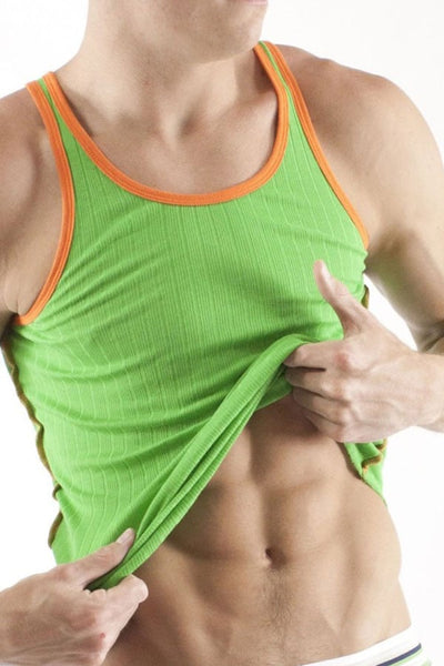 Baskit Palm Green Ribbed Tank Top