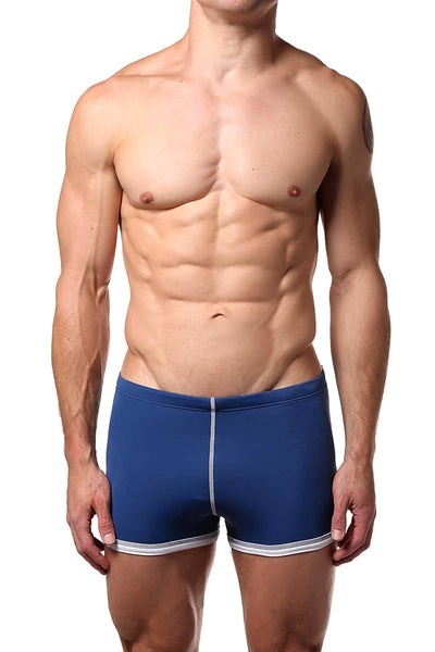 Baskit Riviera-Blue Box-Cut Swim Trunk