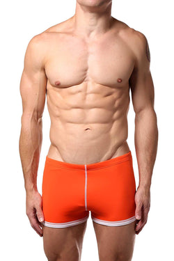 Baskit Vermillion-Orange Box-Cut Swim Trunk thumbnail 1