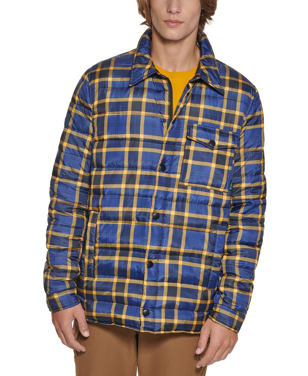 Bass Outdoor Mission Plaid Puffer Jacket Navy/yellow