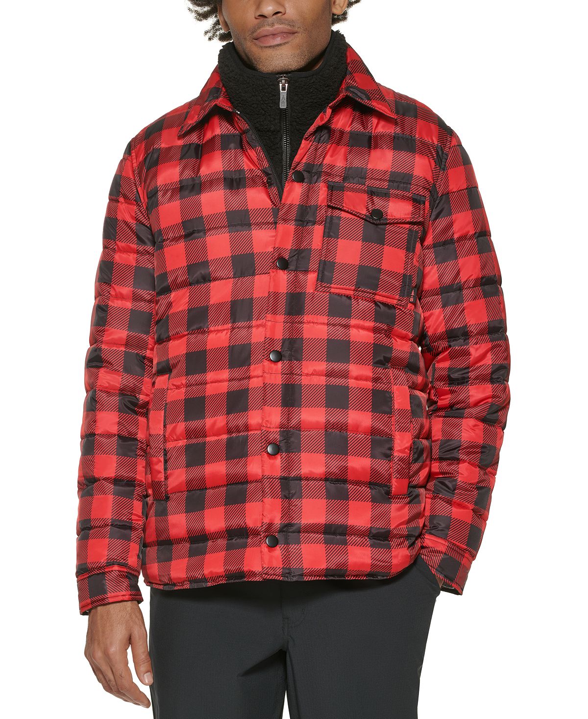 Bass Outdoor Mission Plaid Puffer Jacket Red/blk Plaid