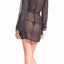 Be Wicked Black Front-Tie Sheer Robe