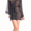Be Wicked Black Front-Tie Sheer Robe