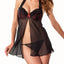 Be Wicked Black/Red Padded Underwire Flyaway-Front Babydoll