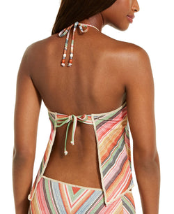 Becca Mitered Stripe Hankerchief Tankini Swim Top Multi thumbnail 2