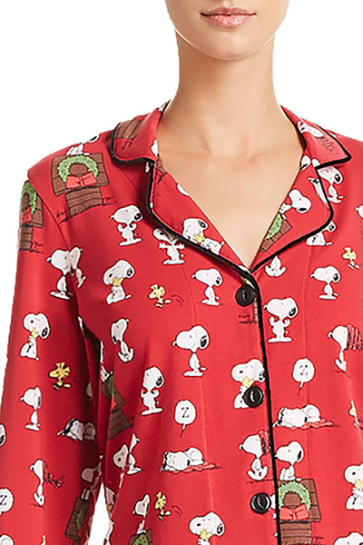 Bed Head x Peanuts Holiday-Printed Long 2-Pc Pajama Set