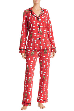 Bed Head x Peanuts Holiday-Printed Long 2-Pc Pajama Set thumbnail 1