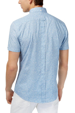 Ben Sherman Blue Summer-Sky Floral Printed Slim-Fit Button-Down Shirt thumbnail 4